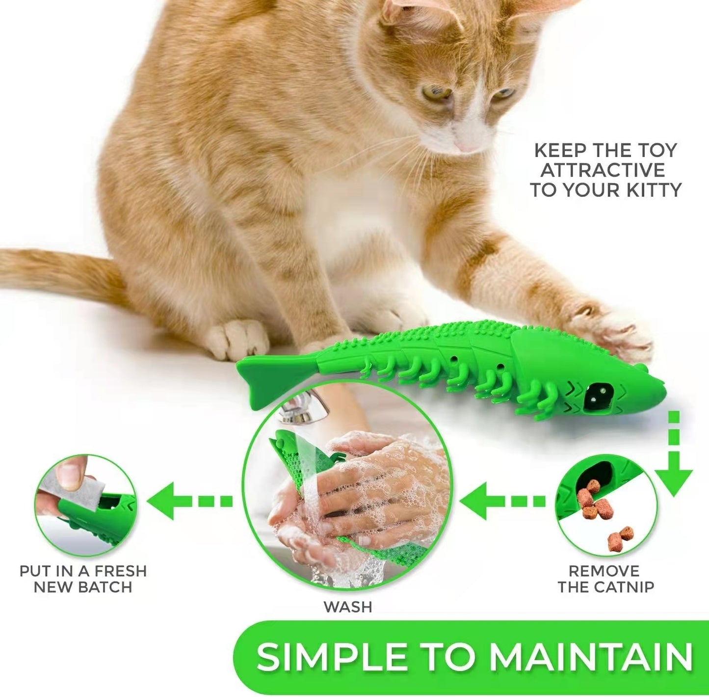 360 Degree Teeth Cleaning Interactive Rubber Toy for Cats