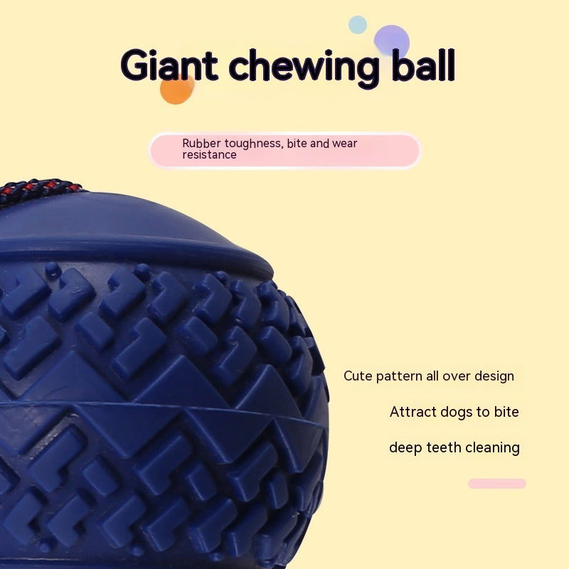Interactive Dog Toy Ball with Rope for Tugging and Teething.